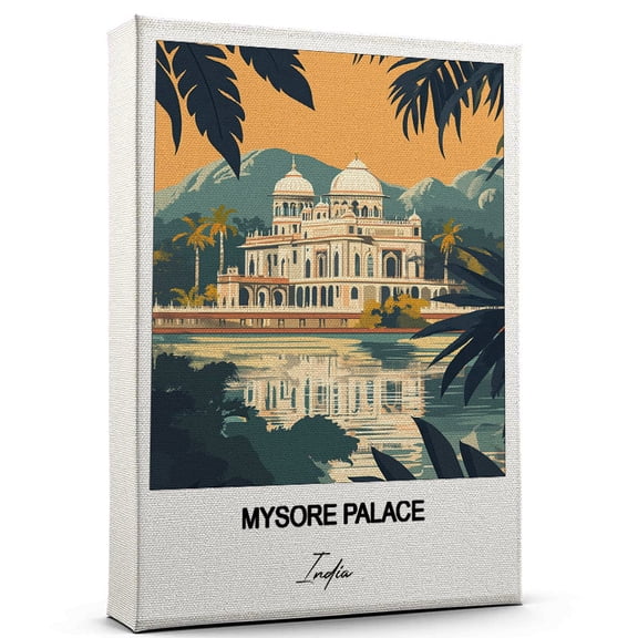 Mysore Palace Travel Wall Decor Scenic Travel Canvas Print of India Canvas Beautiful Gift for Home, Office, or Living Space