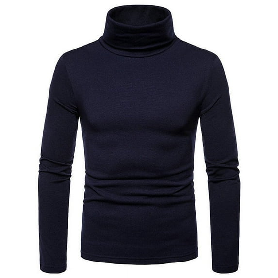 Mysszz Men's High Collar Long Sleeve Warm Shirts Tops
