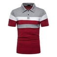 thumbnail image 1 of Mysszz Men's Short Sleeve Striped Casual Shirts Tops, 1 of 4