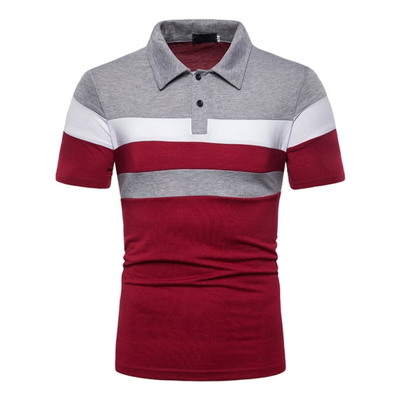 Mysszz Men's Short Sleeve Striped Casual Shirts Tops