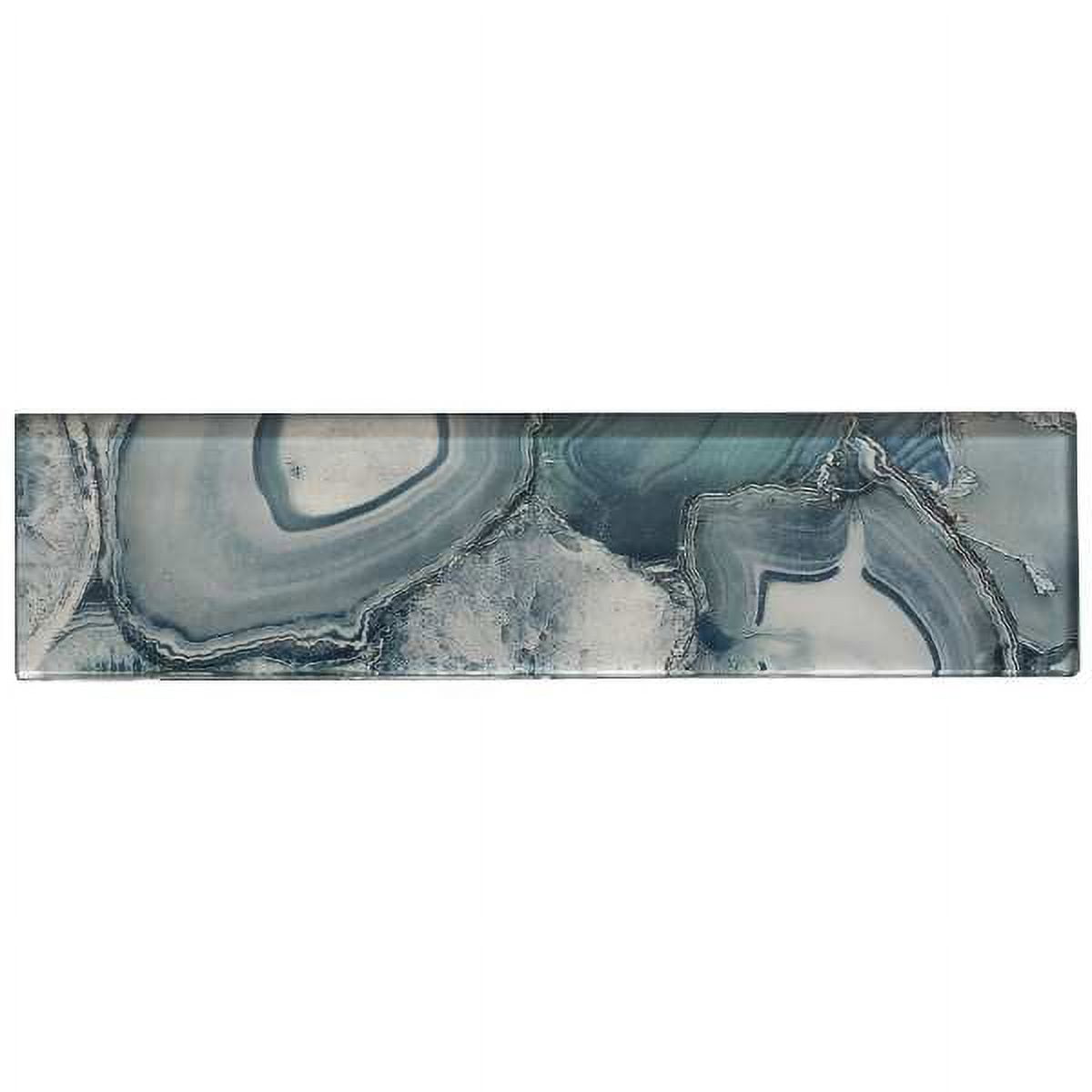 Myst 3" x 12" Polished Blue Glass Subway Wall Tile