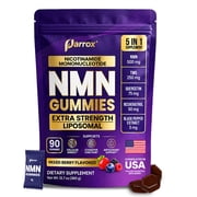 Parrox Liposomal NMN Gummies 500mg, NMN Supplement For Cognitive Function, 5-in-1, NAD+ Precursor, Mixed Berry, 90ct