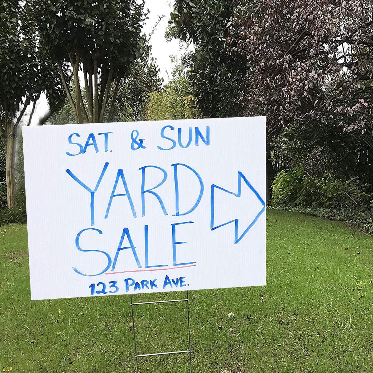 Myst Design 10-Piece Blank Yard Signs Kit with H-Shaped Metal Stakes ...