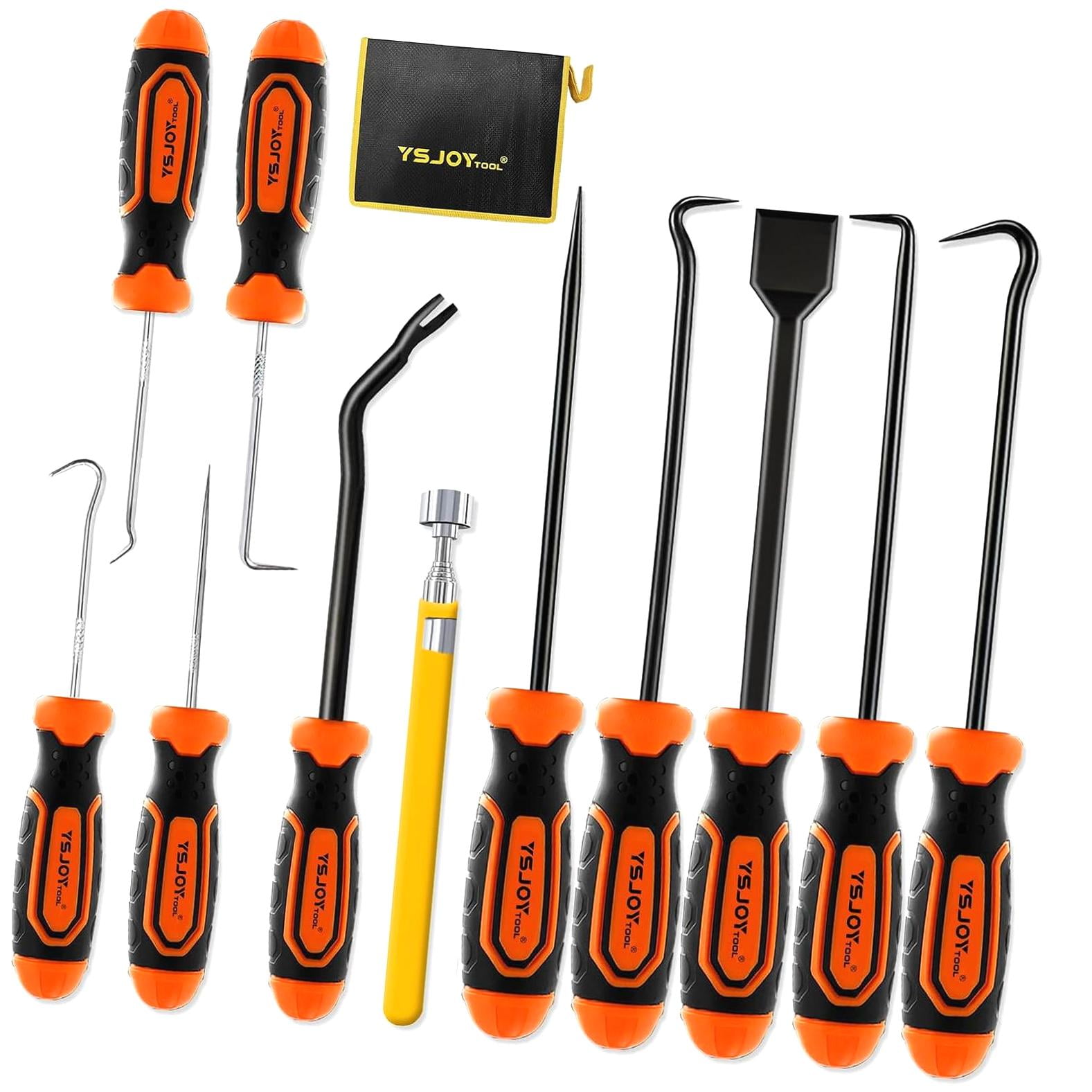 KEZE 15Pcs Carbon Steel Precision Pick & Hook And Trim Removal Tool Set Scraper Magnetic Telescoping Tool Kit Remove Automotive Electronics Maintenance Hos - View #2