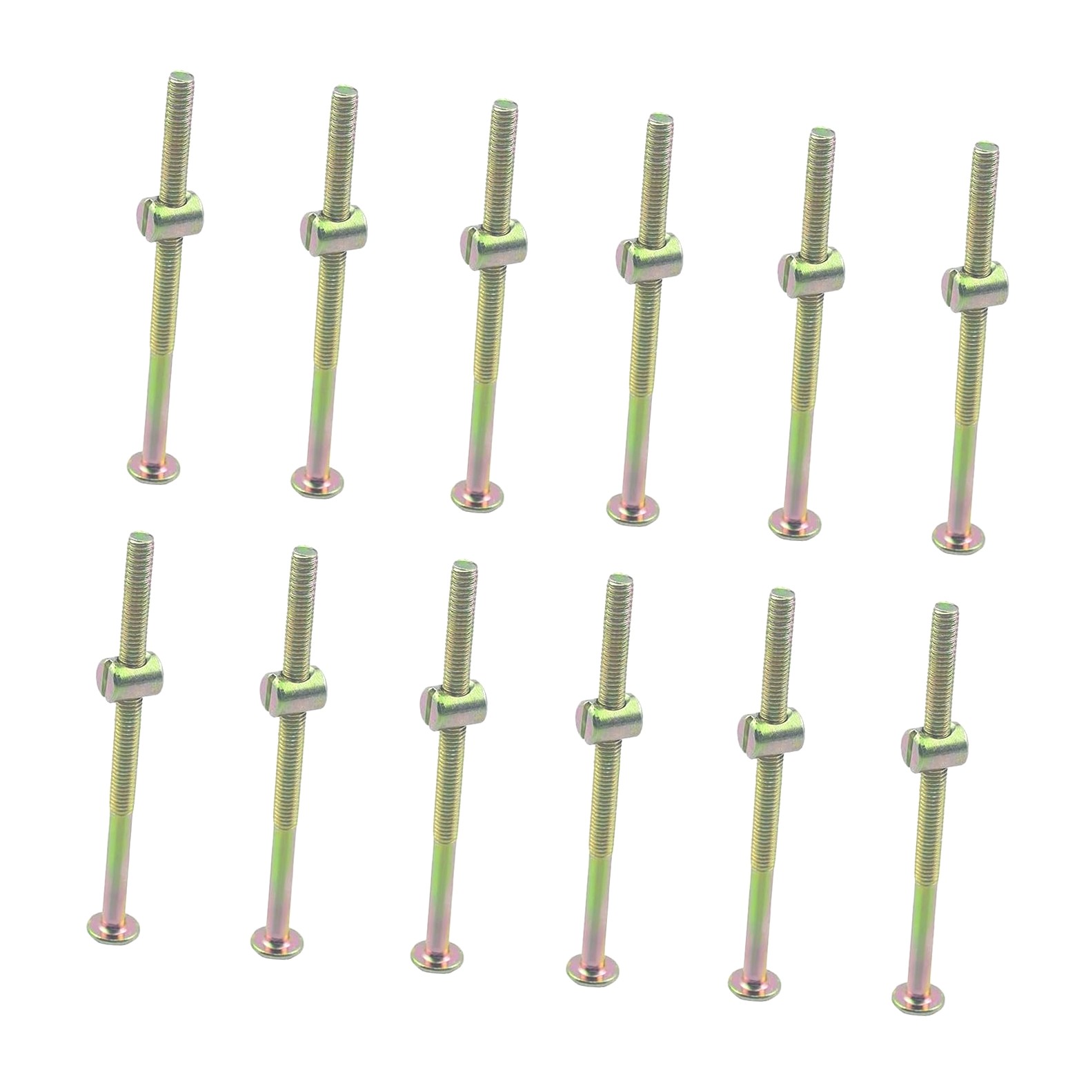 Louzago 12-Piece Crib Screw Replacement Kit – Gold M6 X 110mm Hex Bolts For Bunk Beds, Furniture & More – Strong & Reliable