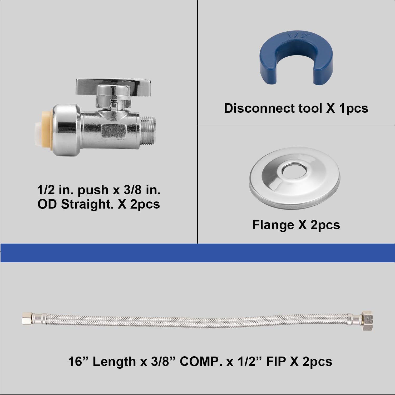 3/8-in COMP X 7/8-in BC X 12-in Braided Stainless Steel Toilet Supply Line - View #6