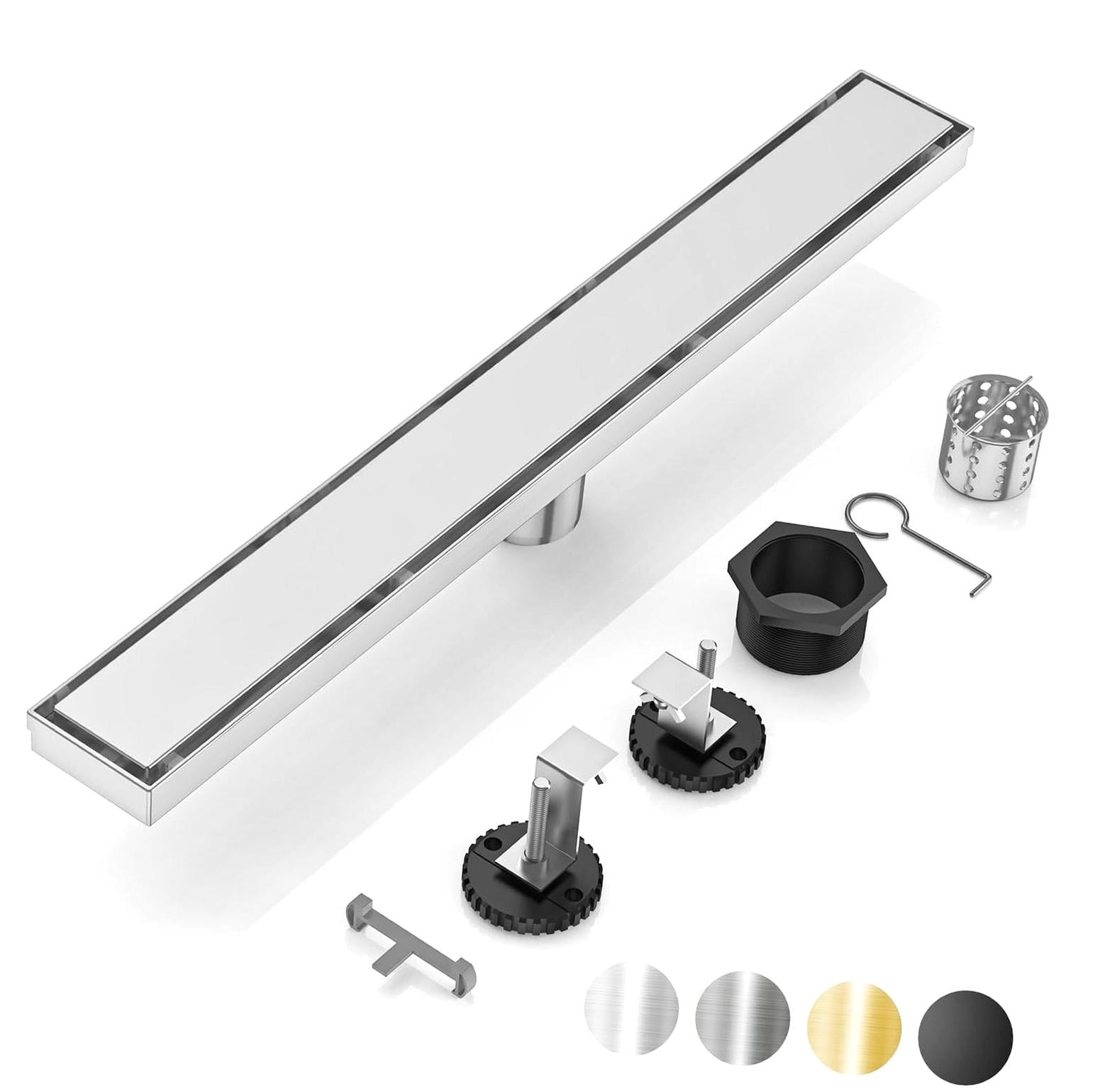 Myst Design 28 Inch Linear Shower Drain, 304 Steel Long Rectangle Drain ...