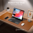 thumbnail image 1 of Swayvoo Desk Pad Protector, 31.5" × 15.7" PU Leather Mouse Pad, Office Desk Mat, Non-Slip Desk Blotter, Waterproof Laptop Writing Pad for Office, Home & Gaming, 1 of 7