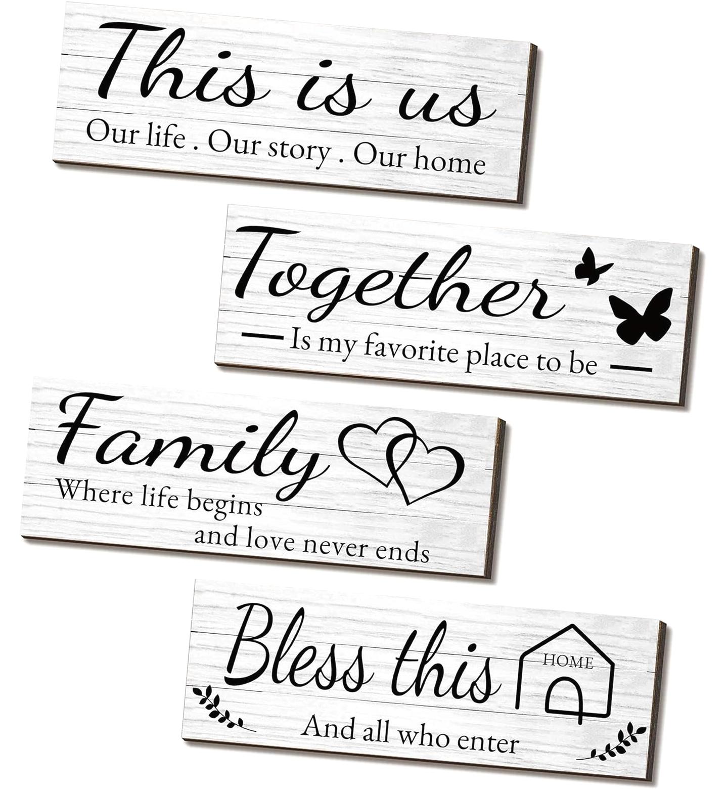 Photo inspiration: Fresh Look at Myst Design 4 Piece Wooden Wall Art Set Rustic Farmhouse