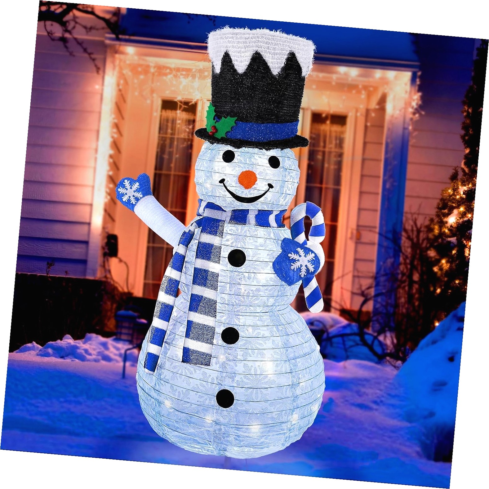 Myst Design 42-Inch Lighted Blue Snowman Christmas Decoration