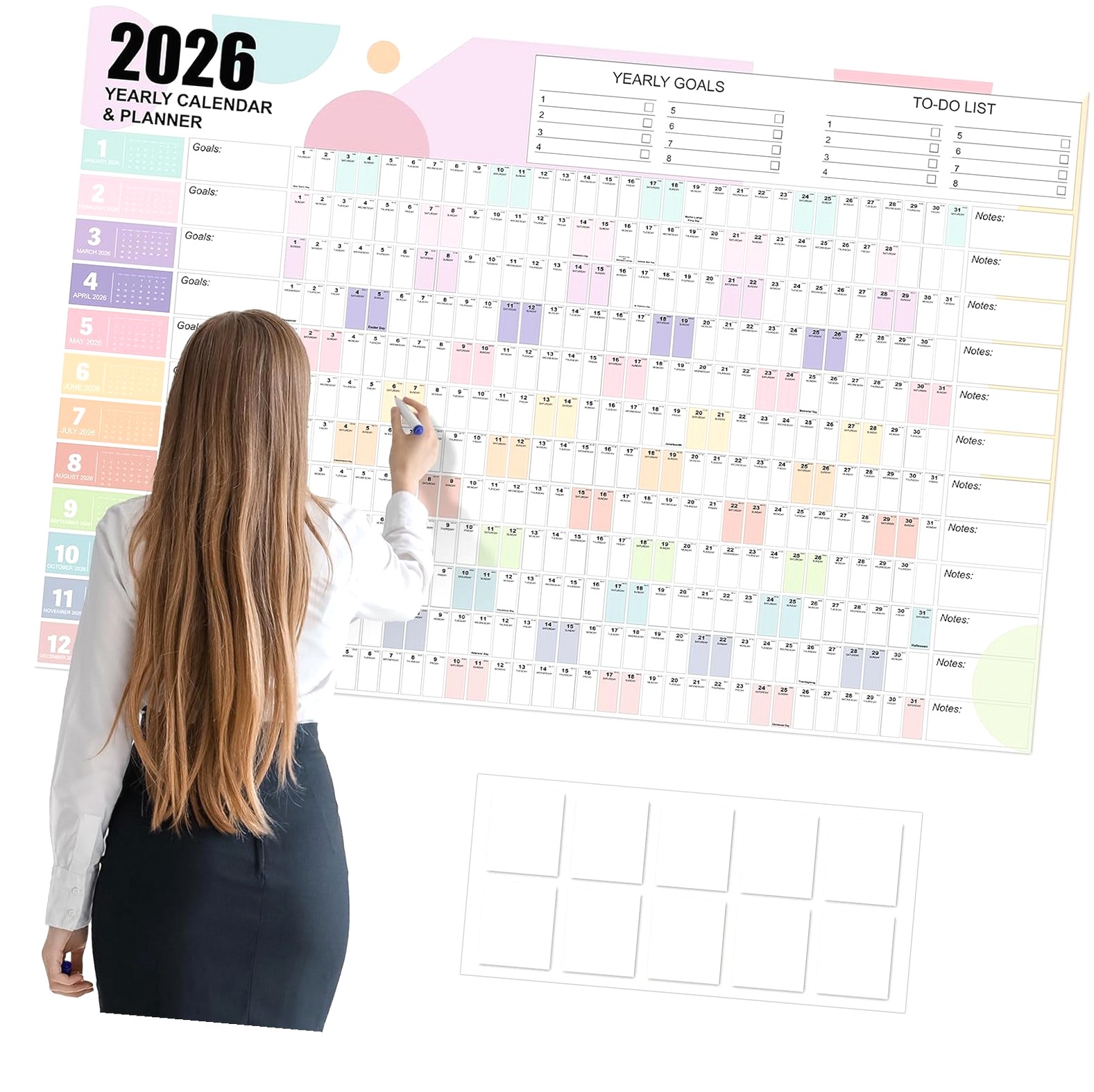 Myst Design 55 37in 2026 Large Wall Calendar Pastel 12 Month Annual