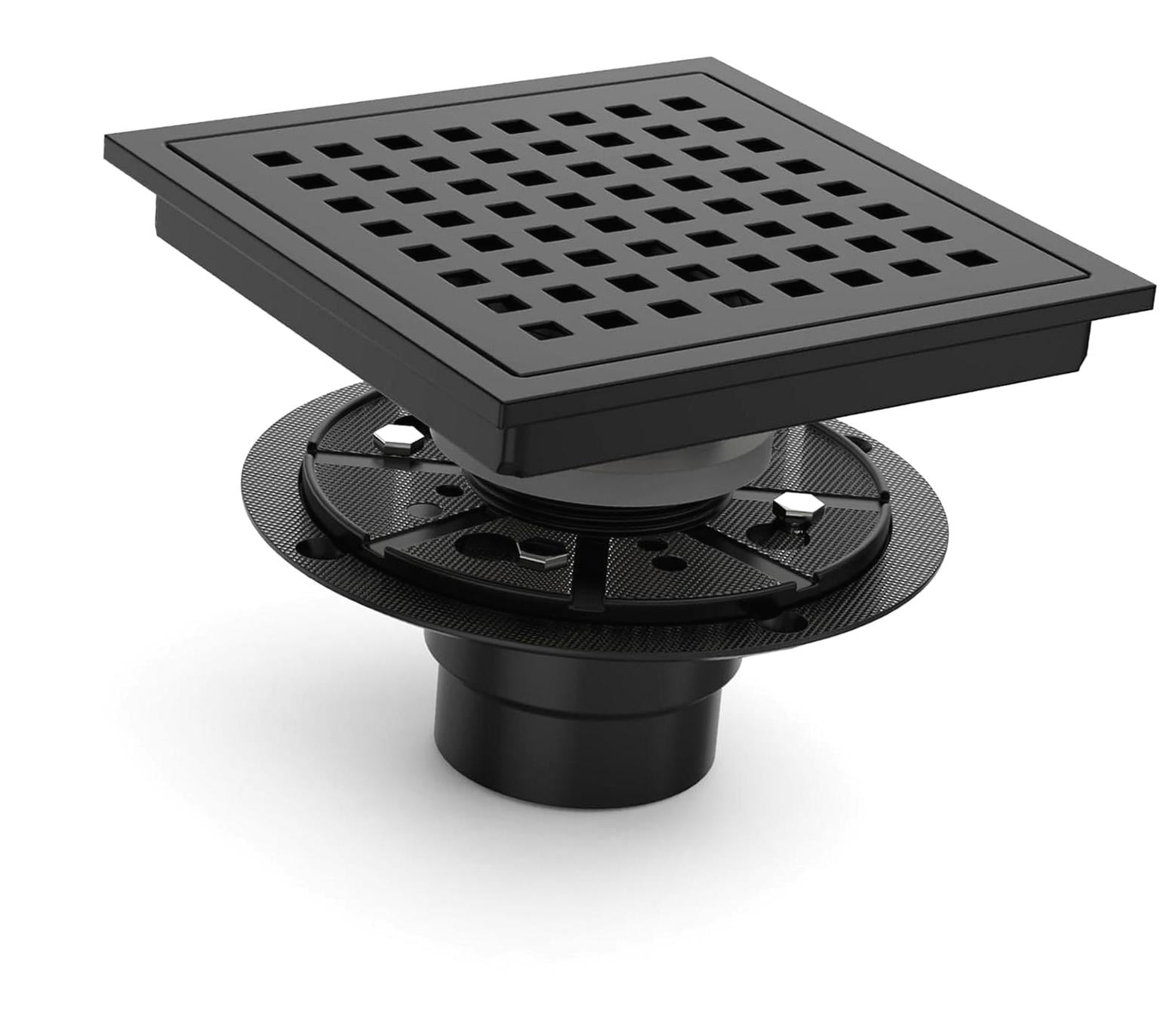 Iriber 6 Inch Square Shower Floor Drain With PVC Shower Drain Base - View #10