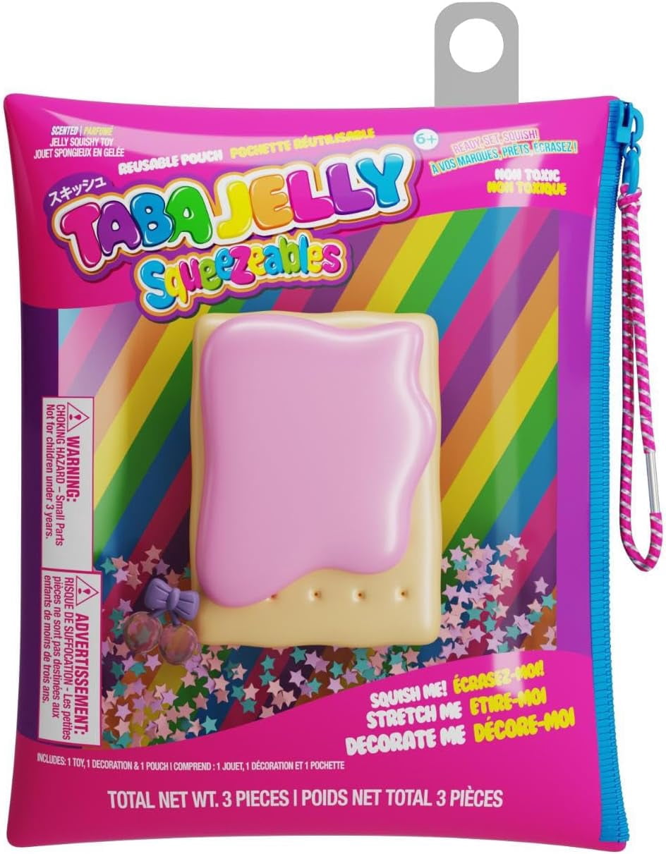 Squeezables Tart Top Pastry Figure - Cute Kawaii Novelty Collectible with Reusable Zipper Pouch and Decoration, Series 4 Desk Accessory