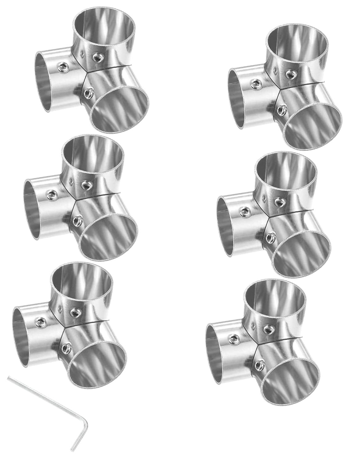 Myst Design 6-Pack Structural Pipe Connector, Right Angle Tee Pipe Fittings Steel Pipe Connector for OD 1" or 25mm Pipe, Conduit Connectors.