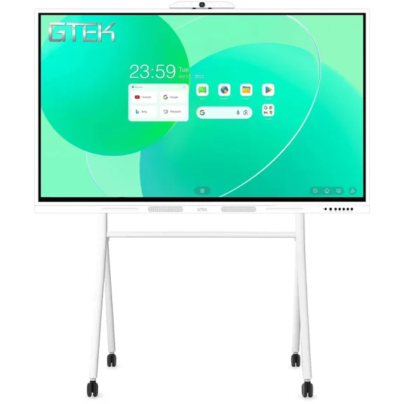 GTek 65" Smart Board, 4K UHD Interactive Whiteboard, Touch Screen Digital Electronic Whiteboard with Android 13 (16+256GB) OS for Classroom, Office, Business and Home (65B1TWAR16256)