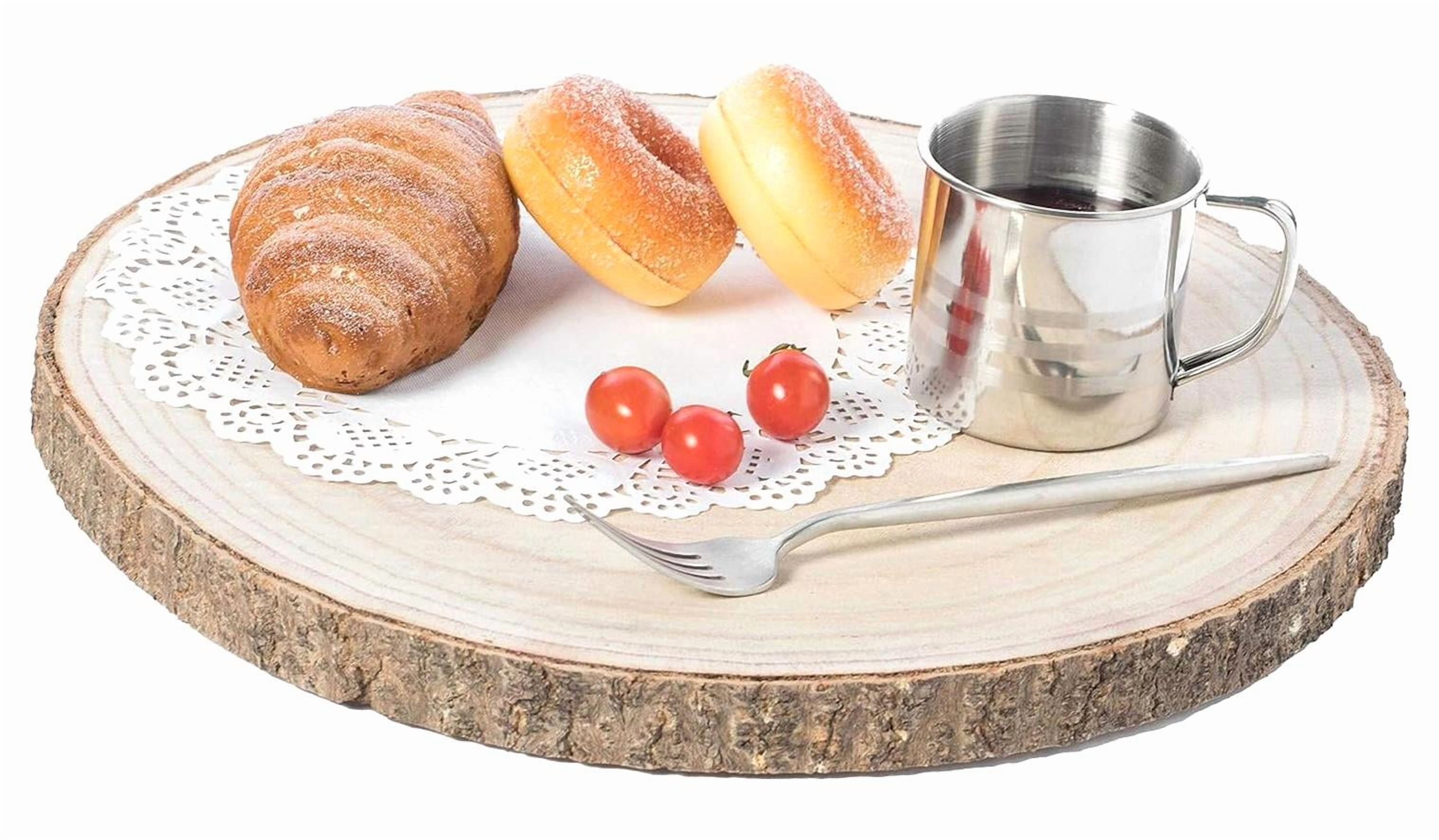 Myst Design Barky Natural Wood Slabs Rustic Ornament Slice Tray Table ...
