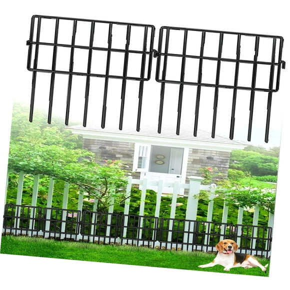 Myst Design Decorative Garden Fence 17in .8ft, 10 Pack Rustproof Metal No Dig Fence Animal Barrier for Dog and Rabbits, Square Bed Edging Ornamental Wire Border Panel Fencing, Yard Defense (Squar