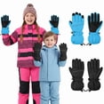 thumbnail image 1 of Cooraby 2 Pairs Kids Snow Ski Gloves Winter Waterproof Warm Gloves for Boys Girls Cold Weather Outdoor, 1 of 7