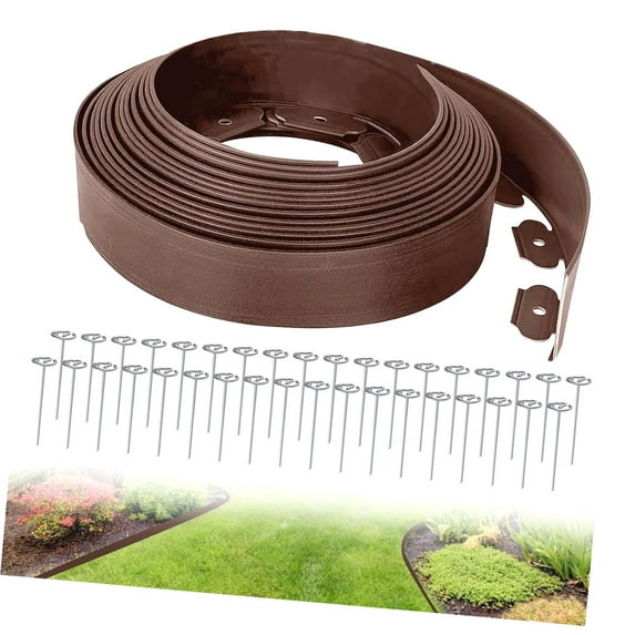 Myst Design Garden Border, 100 Foot Lawn Edging Set with 90 Metal Pegs ...