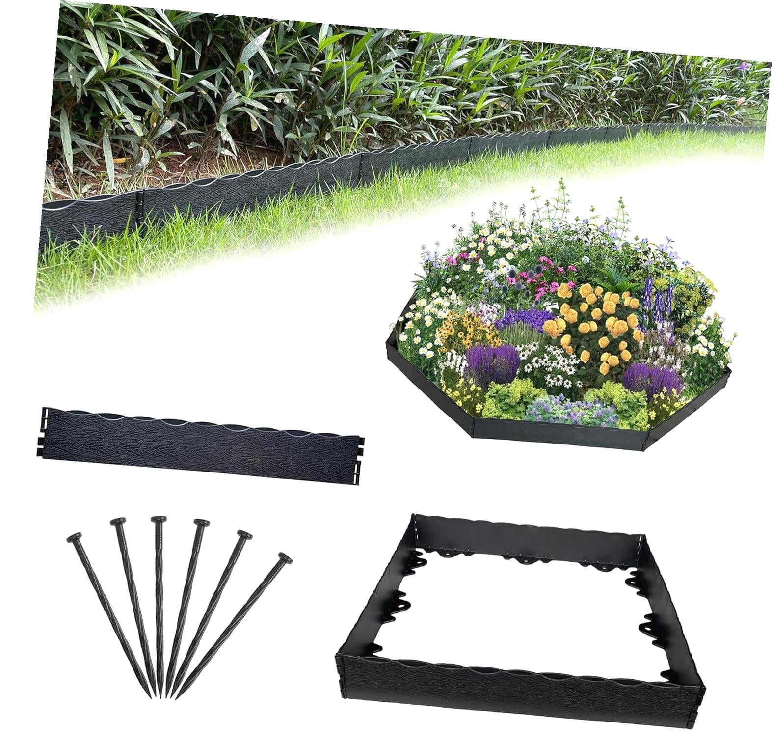 Myst Design Garden Edging Border Wood Look Fence Landscape Edging, 2.3 ...