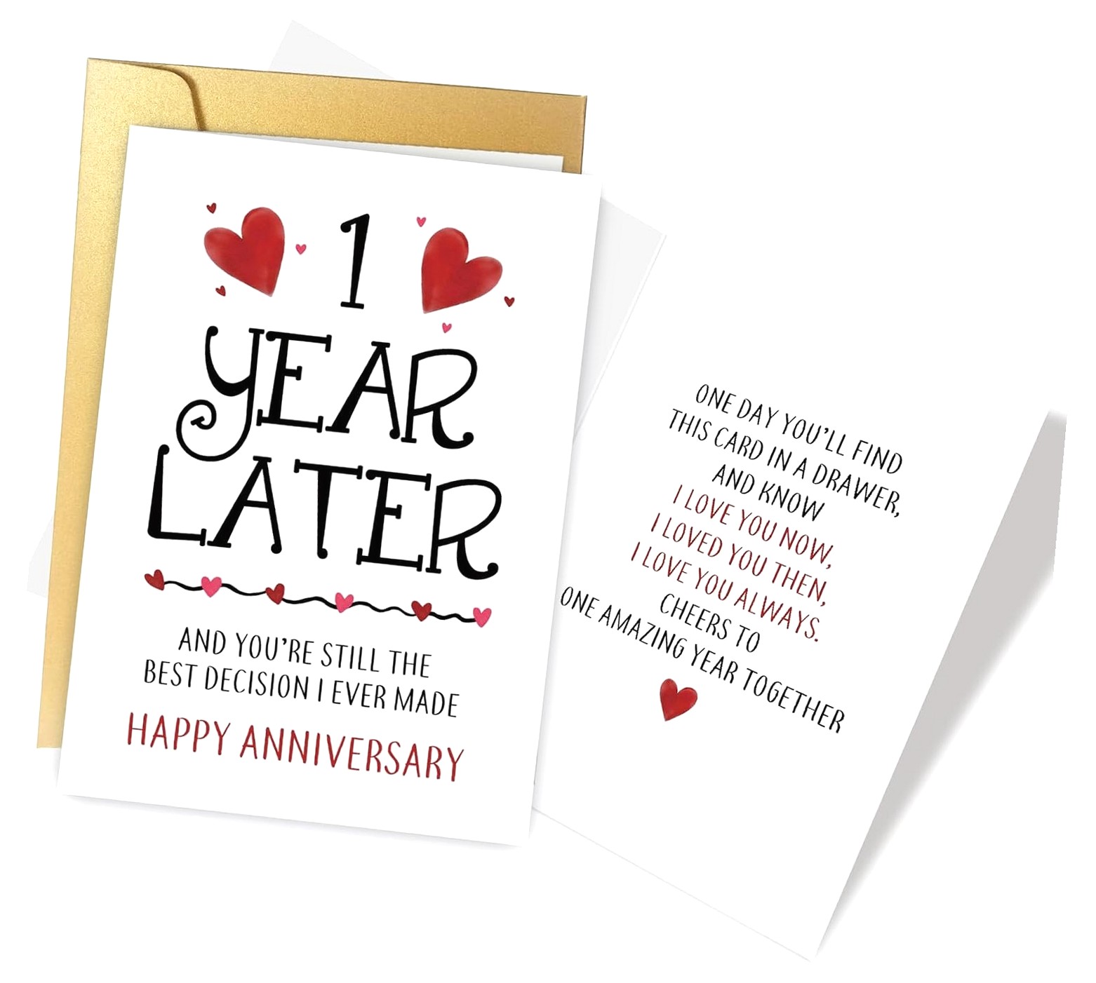 Myst Design Happy One Year Anniversary Card for Girlfriend Boyfriend ...