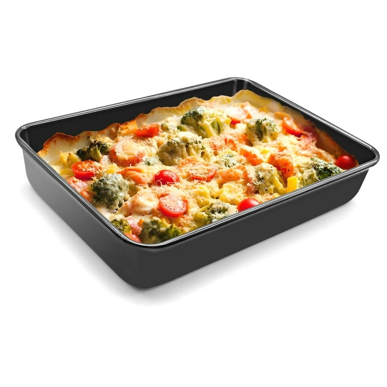 9x13 Inch Ceramic Baking Dish - White Rectangular Lasagna Pan, Oven Safe