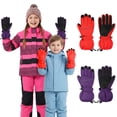 thumbnail image 1 of Cooraby 2 Pairs Kids Snow Ski Gloves Winter Waterproof Warm Gloves for Boys Girls Cold Weather Outdoor, 1 of 7