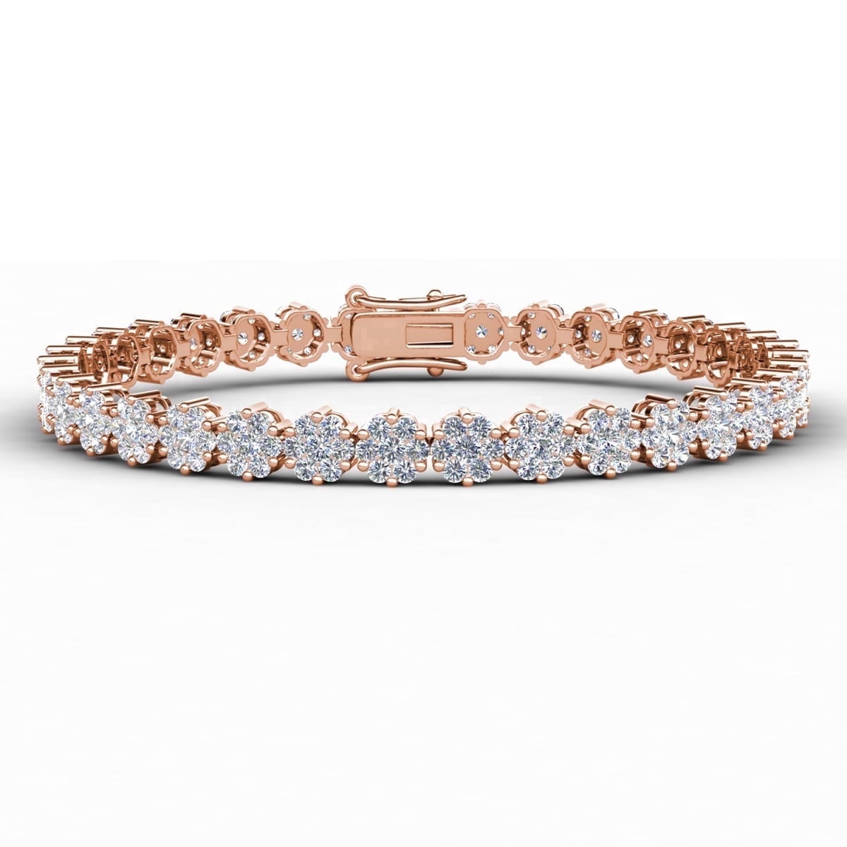 Cate & Chloe Ally 18k Rose Gold Plated Tennis Bracelet with Simulated Diamonds Gift for Women
