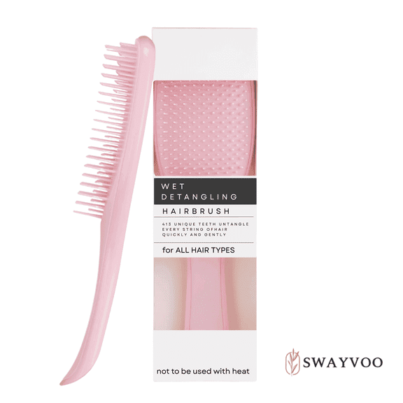 Swayvoo Ultimate Detangler Hair Brush with Ergonomic Handle for Wet and Dry Hair All Types Pink/Pink