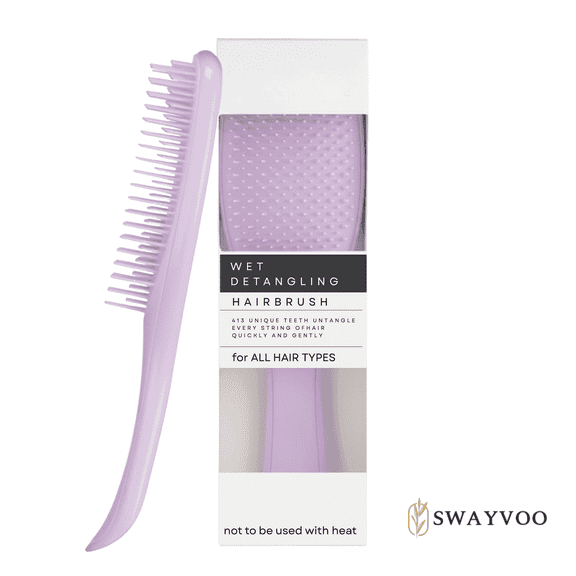Swayvoo Ultimate Detangler Hair Brush with Ergonomic Handle for Wet and Dry Hair All Types Purple/Purple