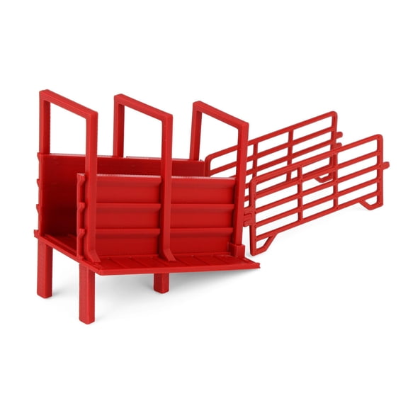 REVD 1/64 Red Cattle Loading Ramp with Corral Panels, 3D Printed, RVD1036