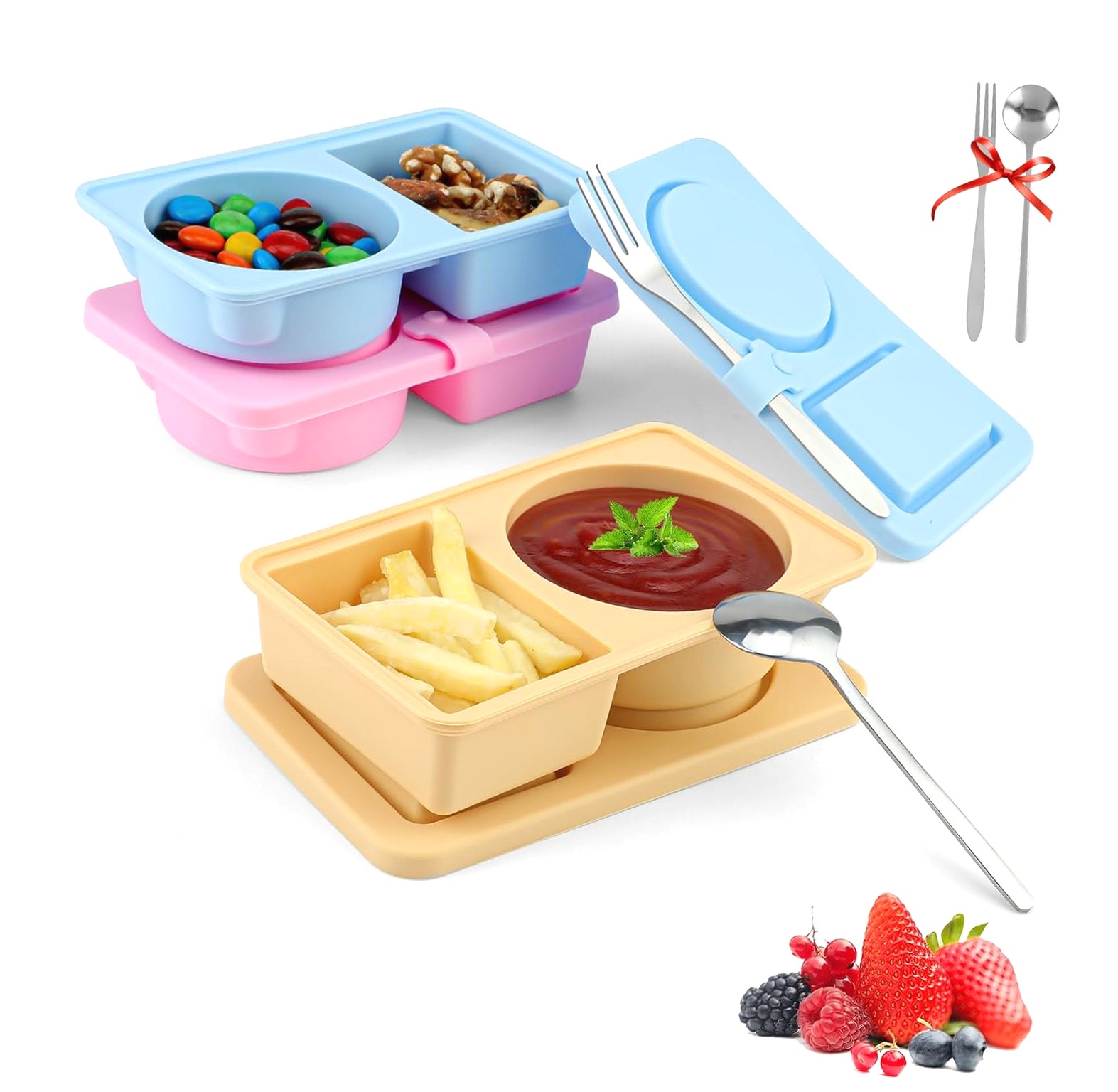 Myst Design Snack Containers with , 2 Compartment Snack Prep Containers ...
