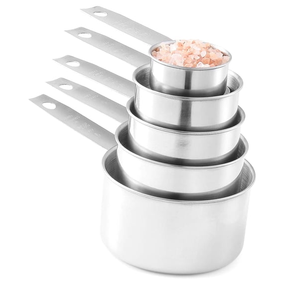 Myst Design Steel Measuring Cups, 5 Piece Stackable Measuring Set (2)
