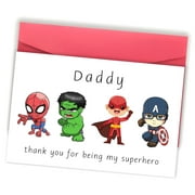 Myst Design Superhero Father' Day Card for Dad, Funny Father' Day Card from Daughter Son, Dad Birthday Card Thank You for Being My Superhero