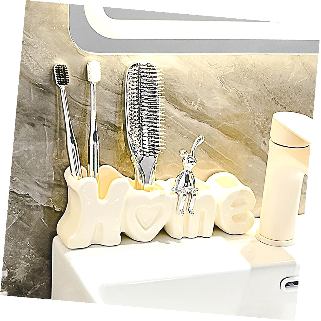 Myst Design Toothbrush Holder 4 Slots Ceramic Tooth Holder for Bathroom ...