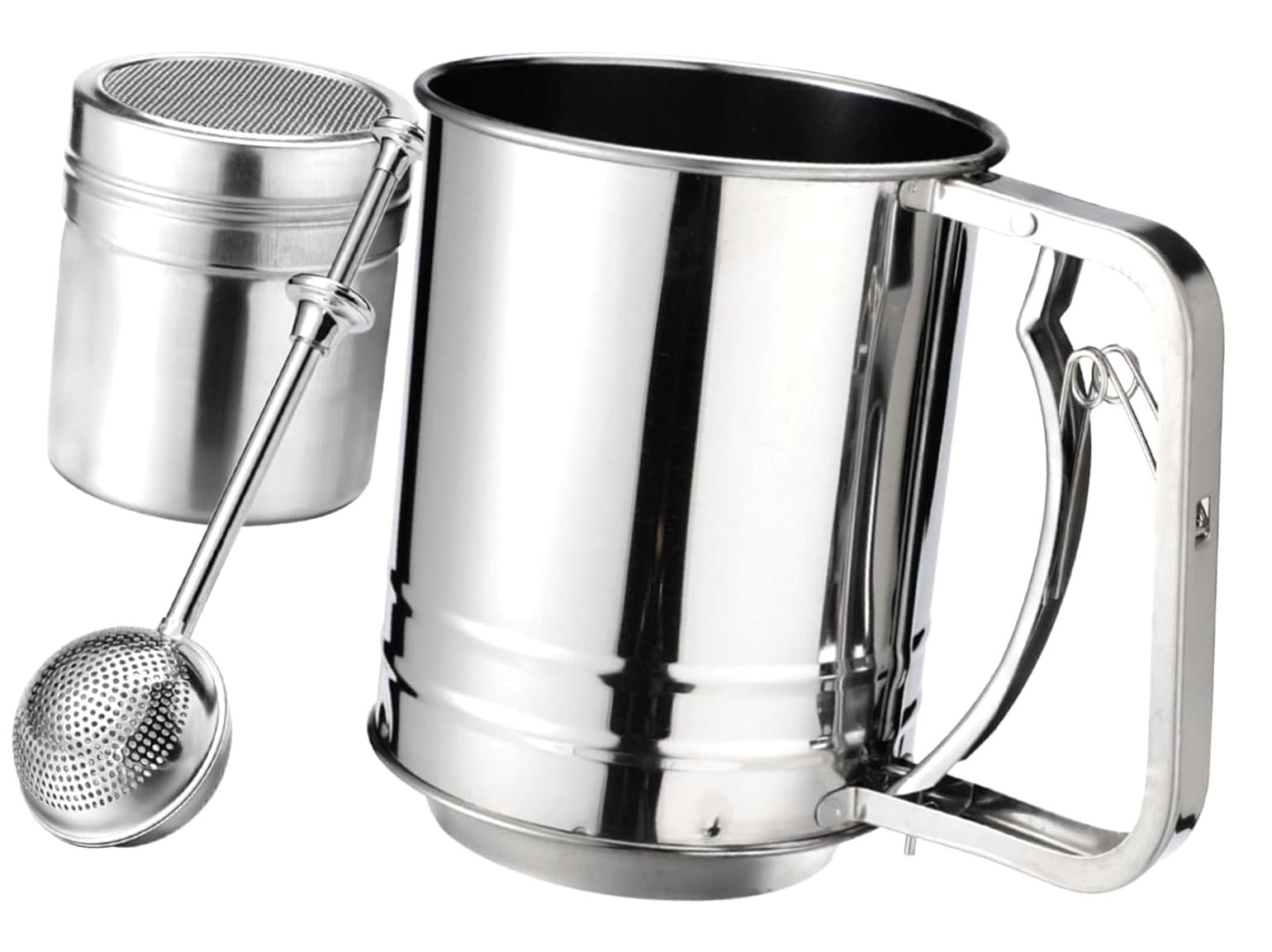 Myst Design Triple Function Stainless Steel Sifter, 3 Cup Flour Sifter ...