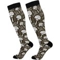 Myst Design White Mushrooms Compression Socks 2030mmHg for Women Men