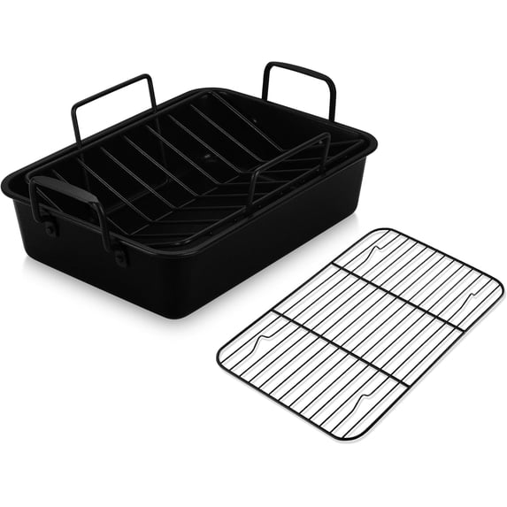 Myst Design -far Roasting Pan with Racks, Small Steel Turkey Roaster ...