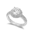thumbnail image 1 of Mystere Round Center Cubic Zirconia Ring Sterling Silver 925, 1 of 2