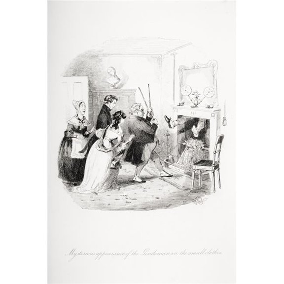 Mysterious Appearance of the Gentleman In the Small Clothesillustration From the Charles Dickens Novel Nicholas Nickleb Poster Print, 24 x 36