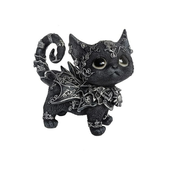 Mysterious Black Cats Statue, Handcrafted Halloween Decoration With Exquisite Detail, Home Countertop Ornament For Tabletop Display On Dining Table Mantel Or Shelf