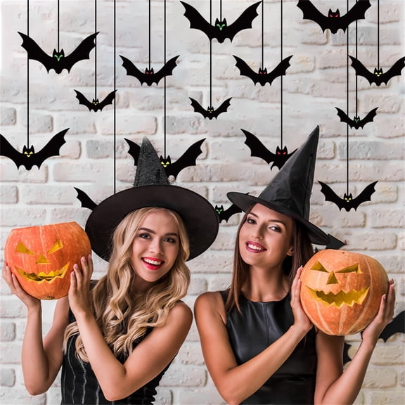 Mysterious Black Halloween Festive Hanging Decor, Outdoor Porch Tree Haunted House Trick Or Treat Spooky Scene Setup, Tear Proof Weatherproof Craftsmanship Display For Holiday Party Guests