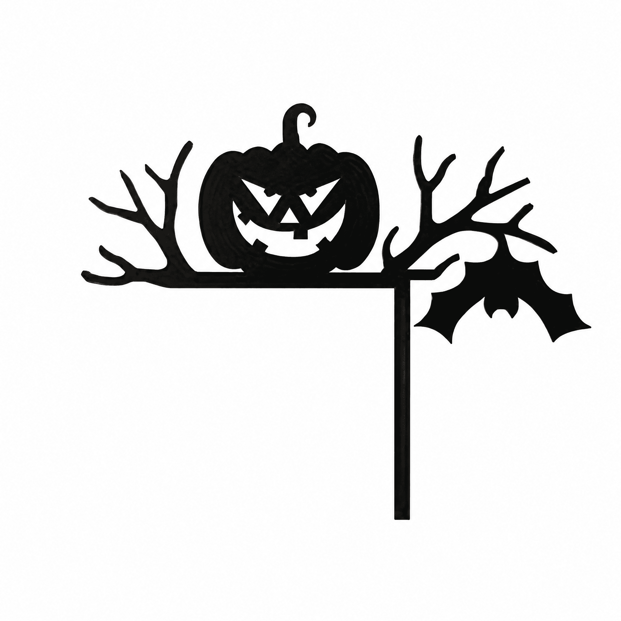 Mysterious Black Silhouette Door Decor Gothic Window Frame Iron for Halloween