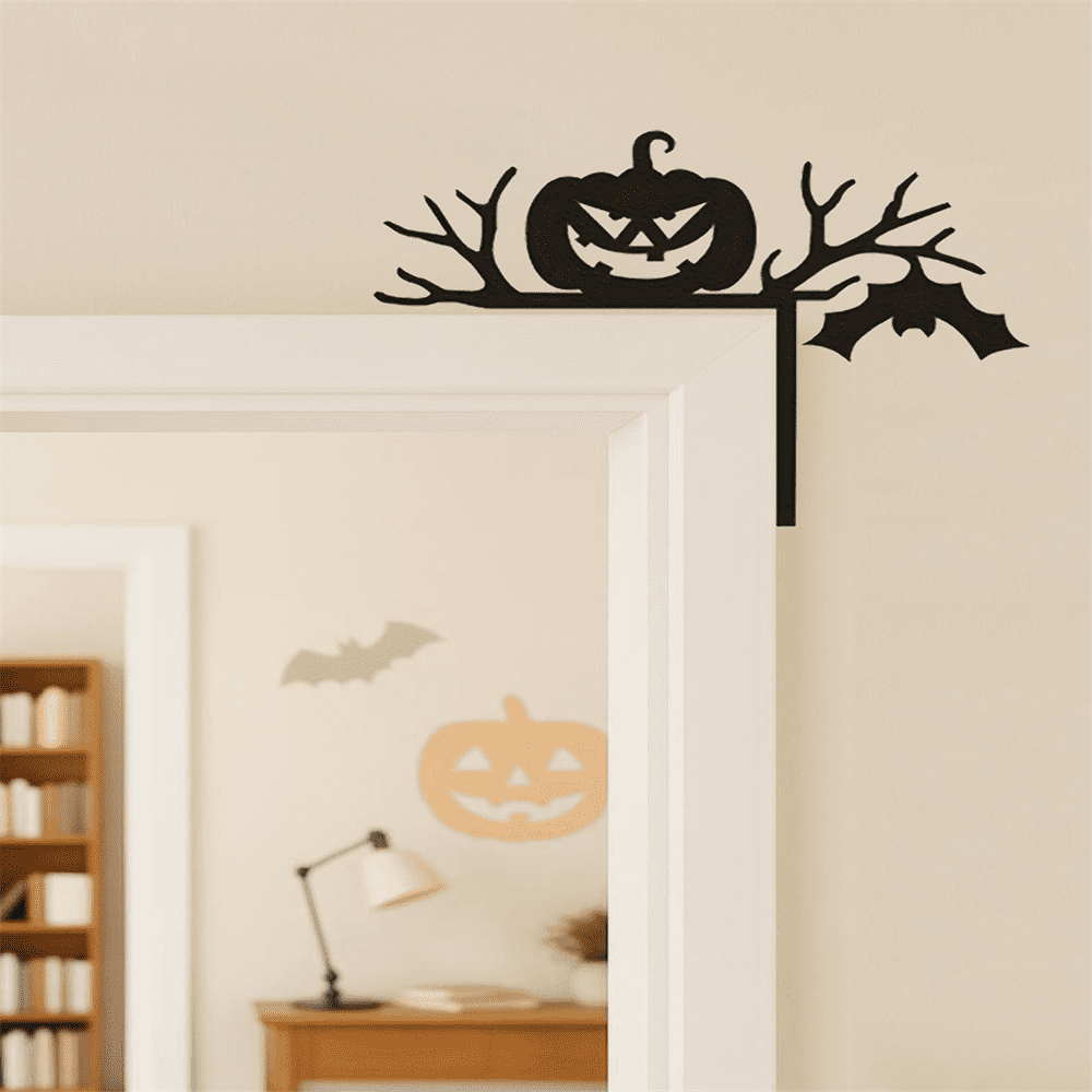 Mysterious Black Silhouette Door Decor Spooky Halloween Hanging Ornaments Gothic Window Frame for Party Home Outdoor Decoration