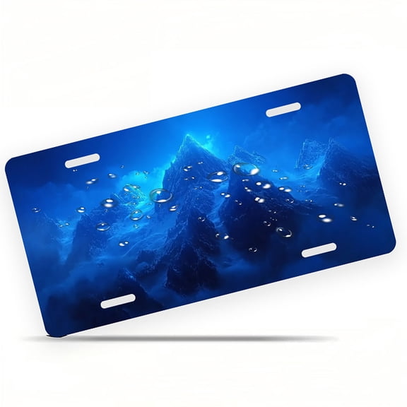 Mysterious Blue Mountains Front License Plate, Metal License Plate, Funny Standard Plates Personalized Novelty Decorative For Men/Women/Boys/Girls Car 6×12 Inch