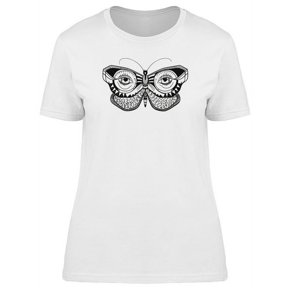 Mysterious Butterfly Eye Design T-Shirt Women -Image by Shutterstock, Female XX-Large