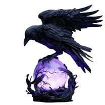 Mysterious Crow LED Light, Gothic Style Luminous Sculpture Decorative Lamp for Home Decor, Halloween Decoration, Unique Gift for Gothic Art Lovers