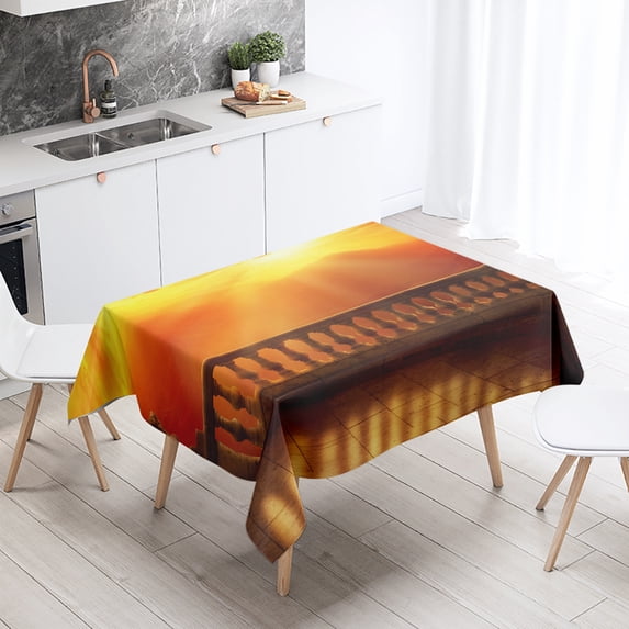 Mysterious Fantasy Forest Trees Rectangular Tablecloth Waterproof and Oil Resistant Restaurant Table Kitchen Home Decoration