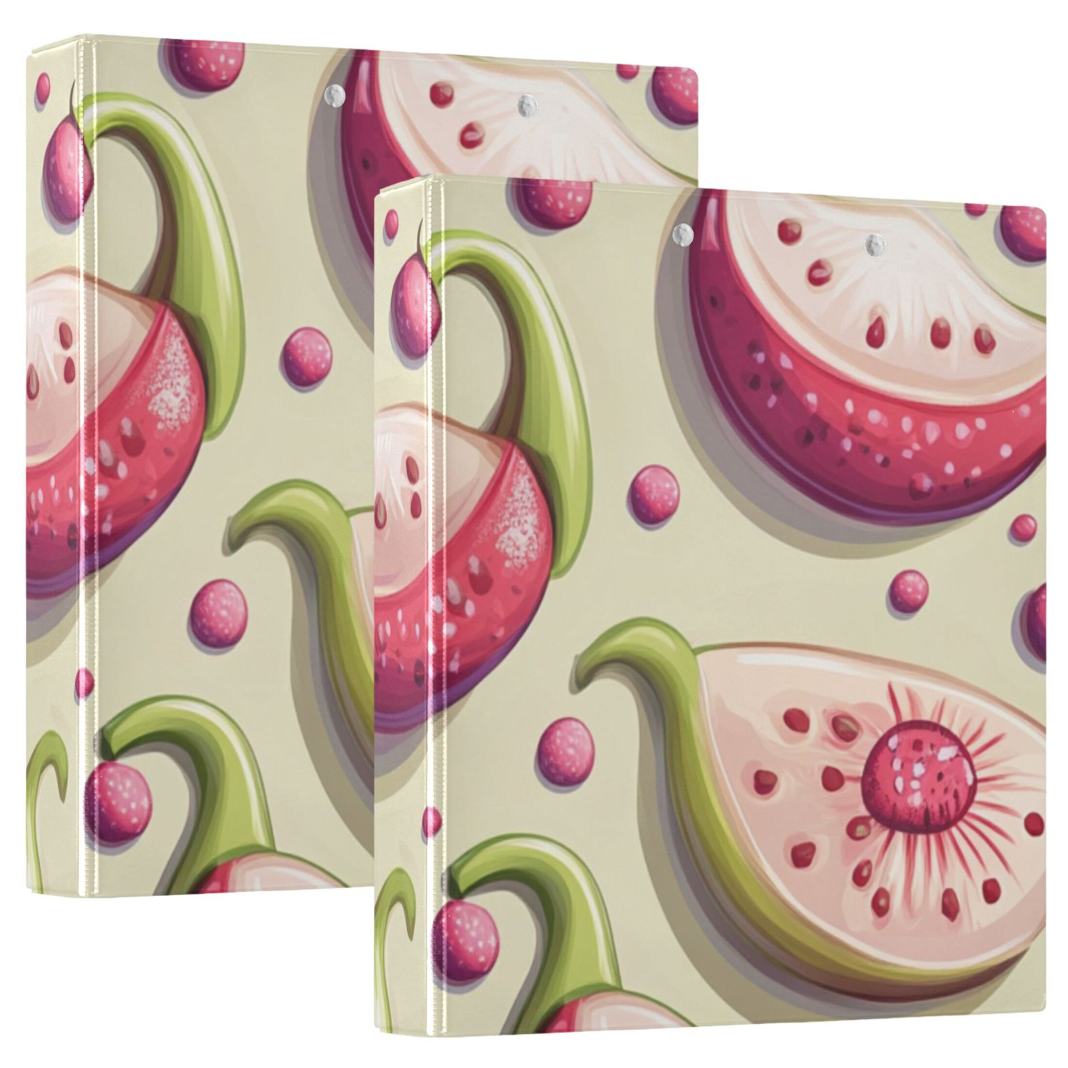 Mysterious Fruits 3 Ring Binders 1.5 inch Hardcover File Folders with Interior Pockets A4 Size Organizer for School Office Hospital