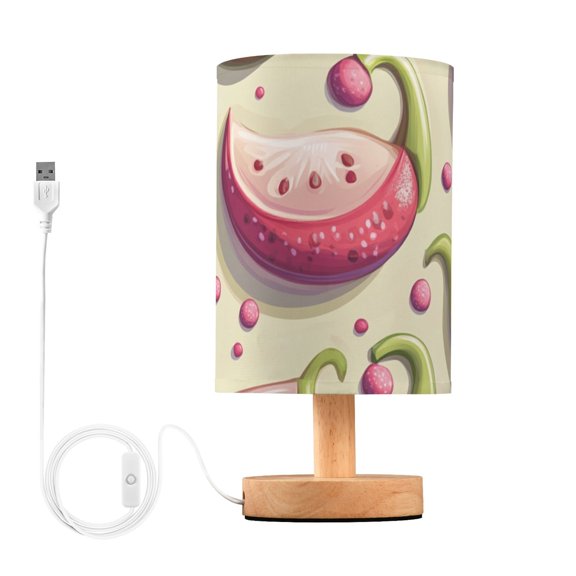 Mysterious Fruits Table Lamp for Desk Nightstand Lamp with USB Modern Gifts for Bedroom Living Room Kids Room